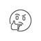 Thinking face emoji outline icon