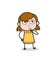 Thinking Face Expression - Cute Cartoon Girl Illustration