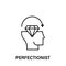 thinking, head, diamond, arrow, perfectionist icon. Element of human positive thinking icon. Thin line icon for website design and