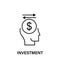 thinking, head, dollar, arrows, investment icon. Element of human positive thinking icon. Thin line icon for website design and