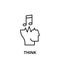 thinking, head, note, music, think icon. Element of human positive thinking icon. Thin line icon for website design and