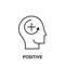 thinking, head, plus, circle, positive icon. Element of human positive thinking icon. Thin line icon for website design and