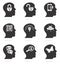 Thinking head silhouette icons