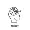 thinking, head, target, arrow, focus icon. Element of human positive thinking icon. Thin line icon for website design and