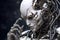 Thinking humanoid robot, artificial intelligence concept. Generative AI