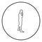 Thinking man standing silhouette Pensive person side view icon black color illustration in circle round