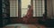 Thinking, morning and traditional Japanese woman by window for reflection, calm and wellness. Kimono, culture and happy