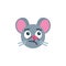 Thinking mouse face emoji flat icon