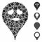 Thinking smiley map marker Composition Icon of Joggly Pieces