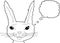 Thinking Smiling Outlined Rabbit