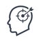 Thinking About Target Icon, Brain, focus, goal, head, mind, target, think icon