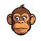 Thinks Monkey Face Sticker On Isolated Tansparent Background, Png, Logo. Generative AI