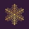 Thinline golden snowflake icon. Foil snow flake stencil blueprint.