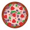 Thinly fruit pizza. Italian cook and pizzas delivery.