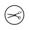 Thinning shears silhouette icon.Hair cutting vector icon.