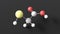 thioglycolic acid molecule, molecular structure, mercaptoacetic acid, ball and stick 3d model, structural chemical formula with