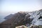 Thira, Santorini - panoramic view. Panoramic view Traditional famous white houses and churches in Thira town on Santorini island