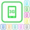 Third generation mobile connection speed vivid colored flat icons