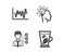 Third party, Idea and Stock analysis icons. Mint leaves sign. Team leader, Creative designer, Business trade. Vector