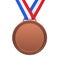 Third Place Bronze Medal Isolated