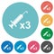 Third vaccine dose flat round icons