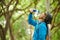 Thirsty Cyclist Drinking Fresh Water