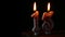 Thirteenth birthday cake with candles