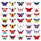 Thirty five butterflies with flags of European countries