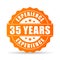 Thirty-five years experience vector icon