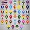 Thirty seven flags the Provinces of Thailand  -  alphabetical order with name.  Set of 2d geolocation signs like flags Provinces.