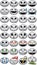 Thirty-two Halloween Skull Emojis social media icon faces of emotion skulls