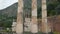 Tholos with Doric columns at the Athena Pronoia temple ruins in Delphi, Greece