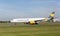 Thomas cook Airbus A300 preparing to take off at Manchester Airport