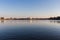 Thomas Jefferson Memorial with Tidal Basin lake in front during the sunset, Washington D.C.