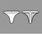 Thong underwear technical fashion illustration with elastic waistband, narrow strip. Flat tanga Underpants lingerie