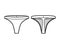 Thong underwear technical fashion illustration with elastic waistband, narrow strip. Flat tanga Underpants lingerie