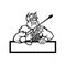 Thor Holding Pressure Washer Wand Mascot Black and White