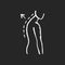 Thoracic kyphosis chalk white icon on black background