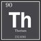 Thorium chemical element, dark square symbol