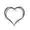 Thorn heart silhouette icon. Clipart image