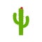 Thorny cactus in desert icon