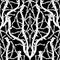 Thorny vector seamless pattern. Prickly intricate black and whit