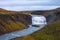 Thorufoss waterfall located on the Laxa i Kjos river near Reykjavik in Iceland