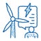 thought about benefits of wind energy doodle icon hand drawn illustration