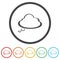 Thought clouds icon. Set icons in color circle buttons