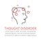 Thought disorder. Vector icon