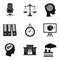 Thought icons set, outline style