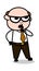 Thought - Retro Cartoon Office old Boss Man Vector Illustration