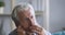 Thoughtful confused senior grandpa feel worried think of memory loss