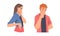 Thoughtful Man and Woman Character Scratching Head Thinking and Considering Something Vector Set